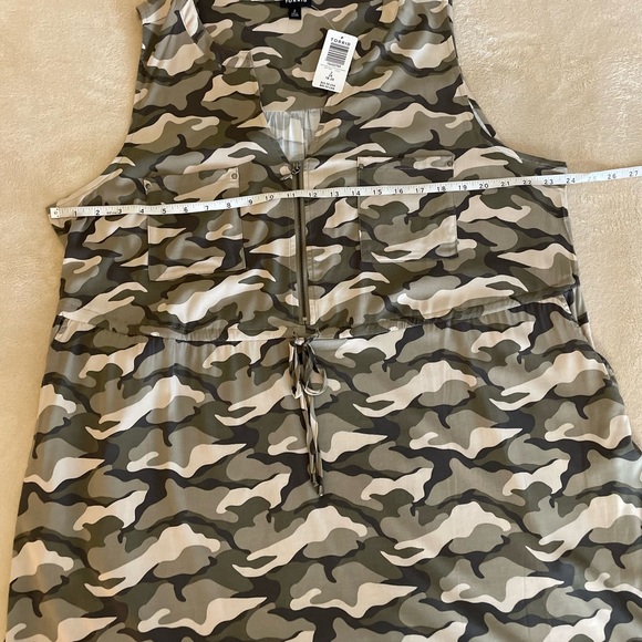 Torrid Sleeveless Zip Front Camo Shirt Dress - Sizes 1X & 2X - Picture 9 of 16